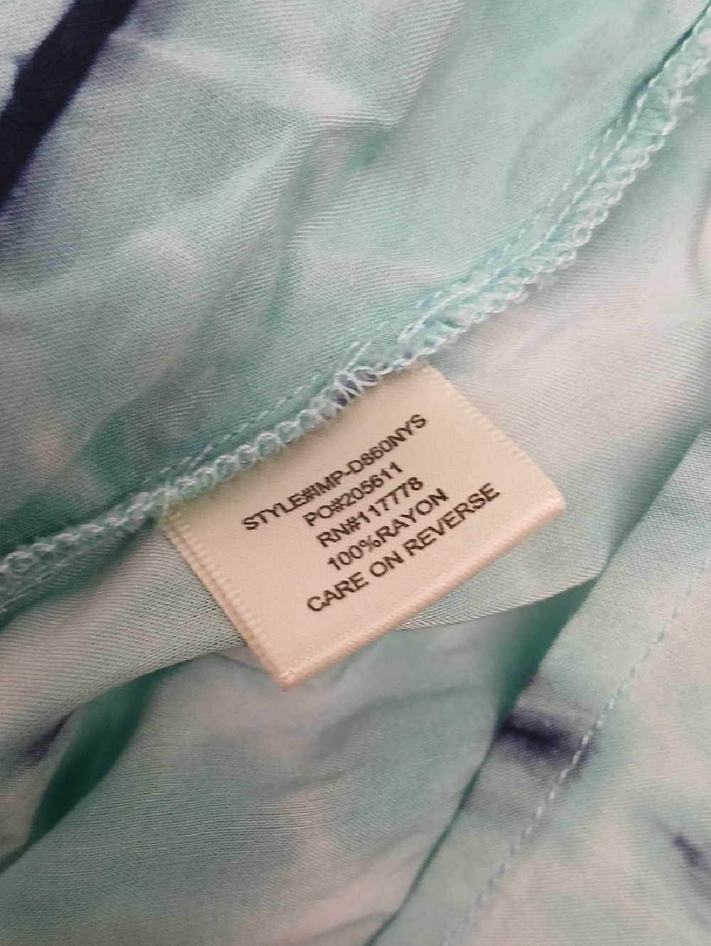 Lovestitch Women's Teal Tie-Dye Wrap Blouse / Small - Picture 6 of 7